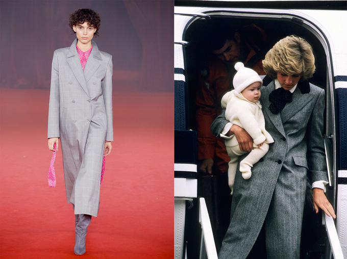 Bộ trang phục khác của nhà thiết kế Virgil Abloh được lấy cảm hứng từ thời trang của công nương Diana