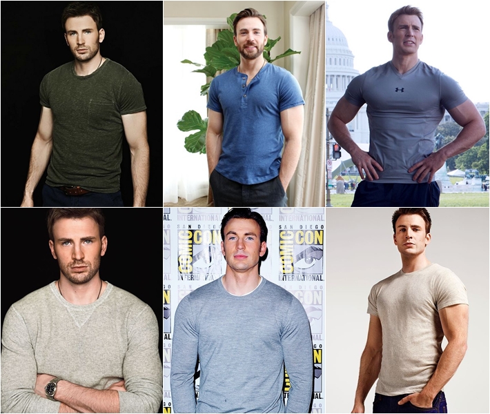 Những chiếc áo T-shirt làm nên dấu ấn của tài tử Chris Evans thường có gam màu trung tính thanh lịch, nhã nhặn và thời trang