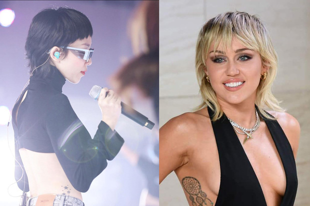 Nữ ca sĩ Tóc Tiên trông khá giống với thần tượng Miley Cyrus từ kiểu tóc cho đến vóc dáng.