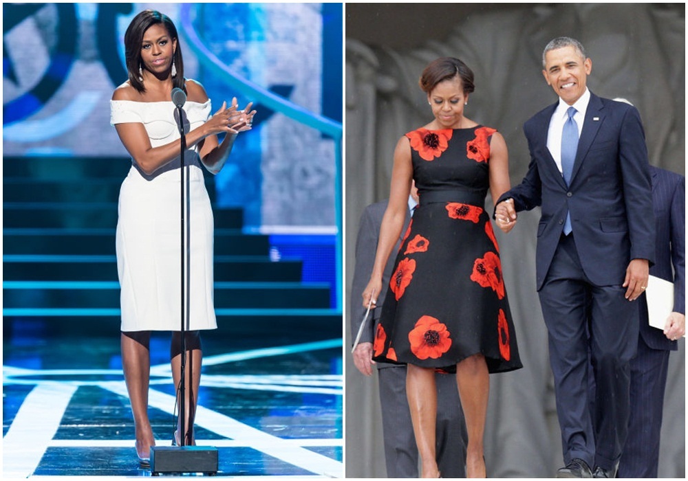 Cựu đệ nhất phu nhân Michelle Obama sở hữu phong cách trẻ trung, năng động và từng được xem là biểu tượng thời trang của nước Mỹ. Bà thường chọn những thiết kế váy ngắn ngang đầu gối để thể hiện hình ảnh một nước Mỹ năng động trong những sự kiện ngoại giao