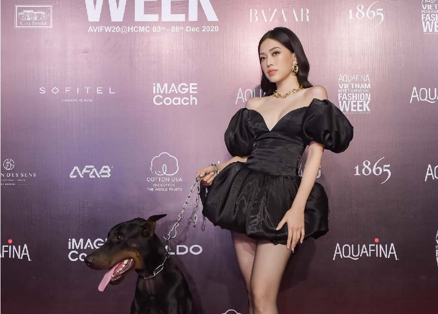 Á hậu Phương Nga dắt cún cưng lên thảm đỏ, giá mà...