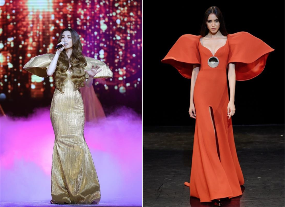 Nữ hoàng giải trí Hồ Ngọc Hà cũng từng xuất hiện trên thảm đỏ với một thiết kế có phom dáng tương tự chiếc váy đến từ thương hiệu Stephane Rolland