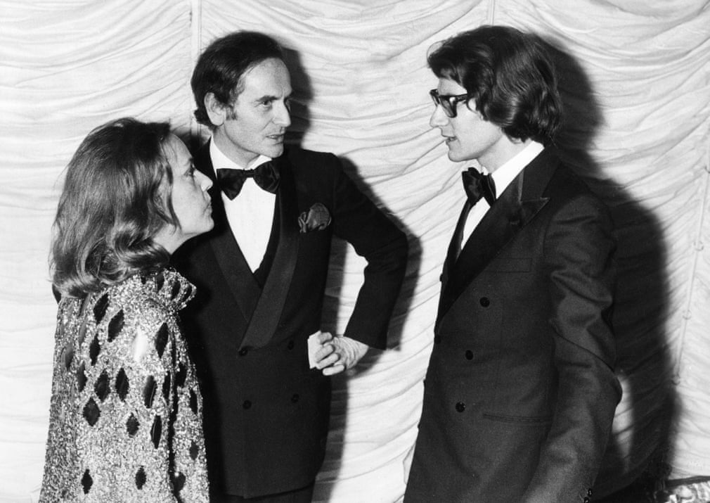 Pierre Cardin, Jeanne Moreau và Yves Saint Laurent vào khoảng năm 1970