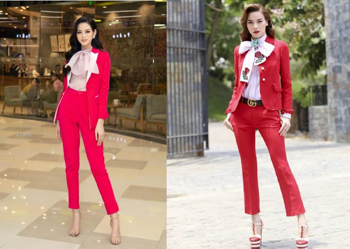 Tuy nhiên, nhiều cư dân mạng đã soi ra điểm tương đồng giữa outfit của cô và nữ hoàng giải trí Hà Hồ