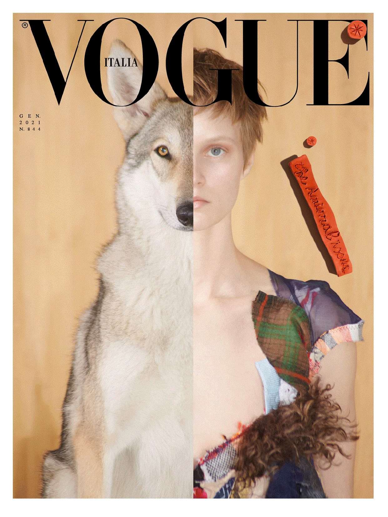 Vogue Italia làm nên lịch sử khi trở thành tạp chí Vogue đầu tiên đưa động vật lên bìa. Đây là số tháng 1/2021 của tạp chí nước Ý