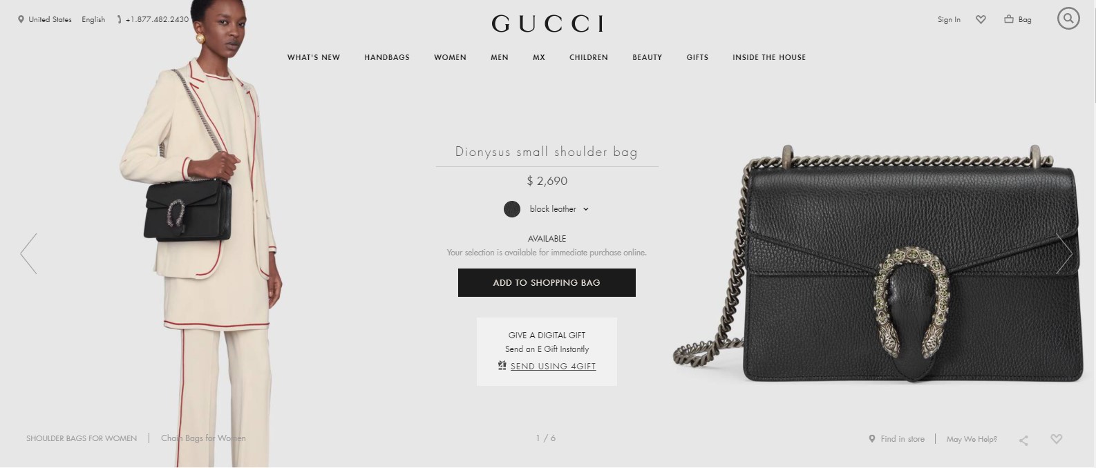 Chiếc Gucci Black Python Dinoysis Shoulder Bag có giá 2690 USD (khoảng 62 triệu đồng). Đây là sản phẩm được các ngôi sao châu Á khá yêu thích