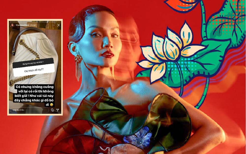 Xài hàng hiệu như H'Hen Niê, túi hiệu 50 triệu phá thành túi chợ 