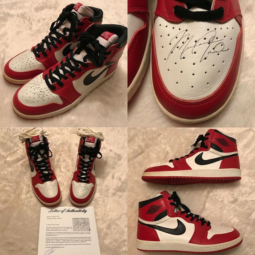 Đôi giày có chữ ký của cầu thủ bóng rổ đội Chicago Bulls - Michael Jordan đang được đấu giá 1 triệu USD trên eBay