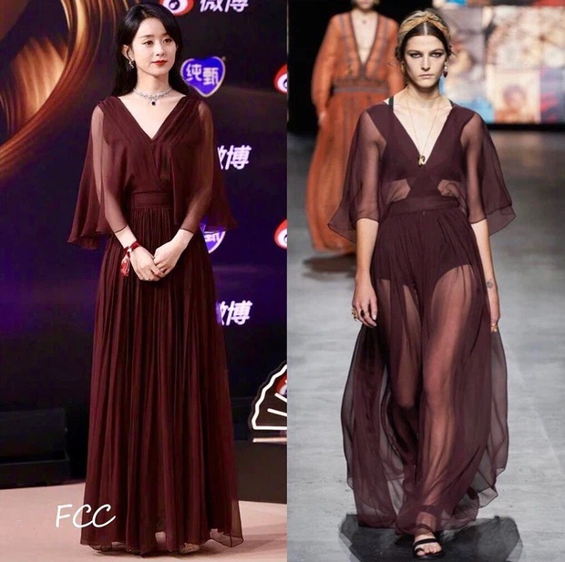 Cách phối đồ, trang điểm, mặc váy lót bên trong kín bưng của Triệu Lệ Dĩnh khiến công chúng thực sự quên béng mất việc cô hiện vẫn đang là đại sứ của Dior tại Trung Quốc.