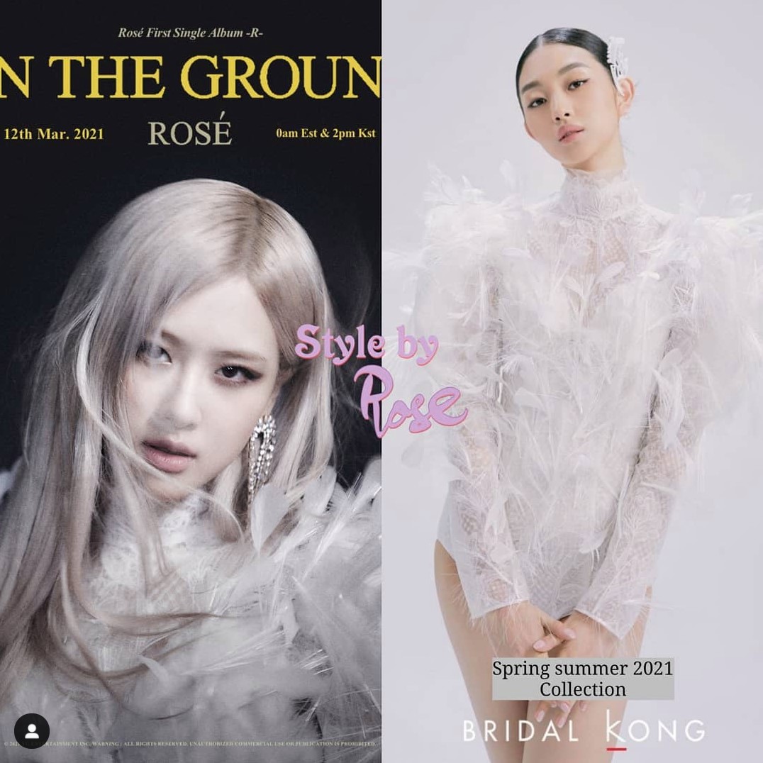 Trong cả poster lẫn MV, Rosé diện 1 thiết kế của hãng thời trang Hàn Quốc Bridal Kong thuộc BST Xuân/Hè 2021.