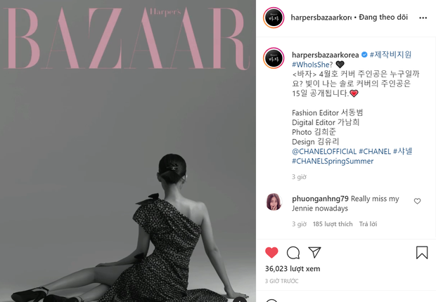 Haper's Bazaar cũng không thể kém cạnh đối thủ khi thách thức độc giả đoán gương mặt trang bìa số tháng 4. Cô gái với bóng lưng thon thả và đôi chân dài tít tắp kia là nữ idol nào?