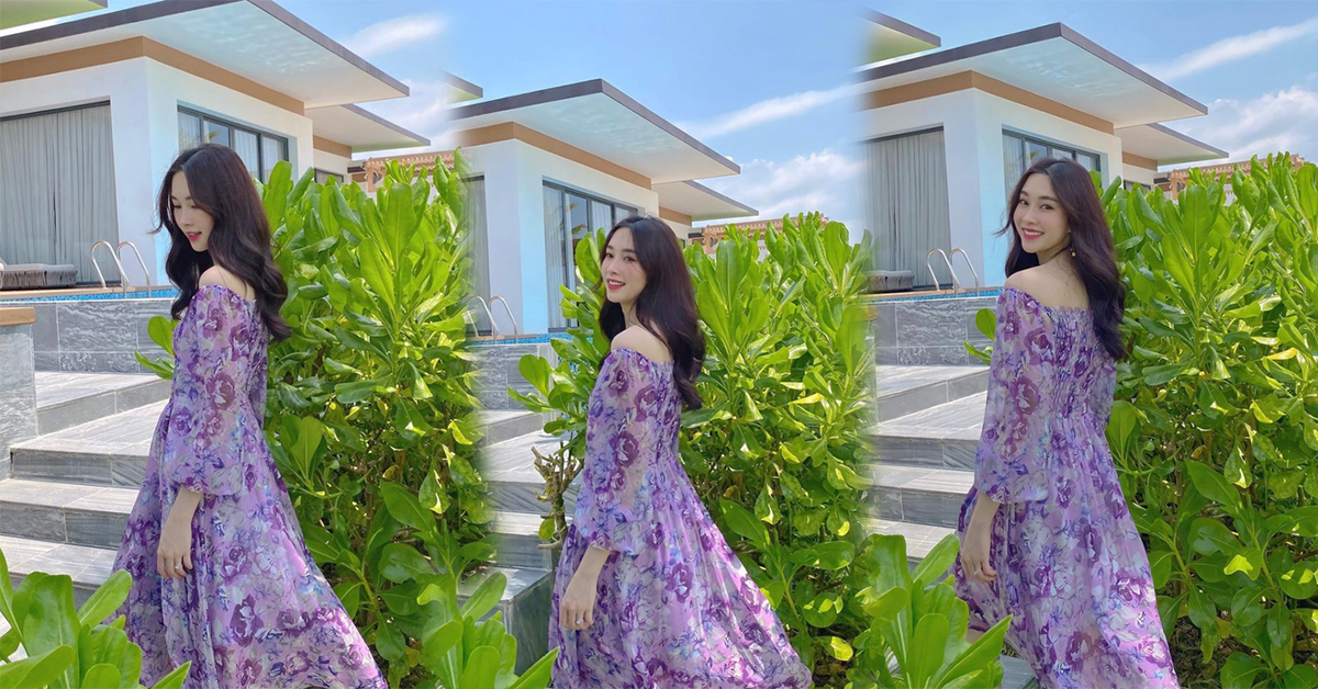 Hoa hậu Đặng Thu Thảo diện váy của Đỗ Mạnh Cường, thả dáng ở resort