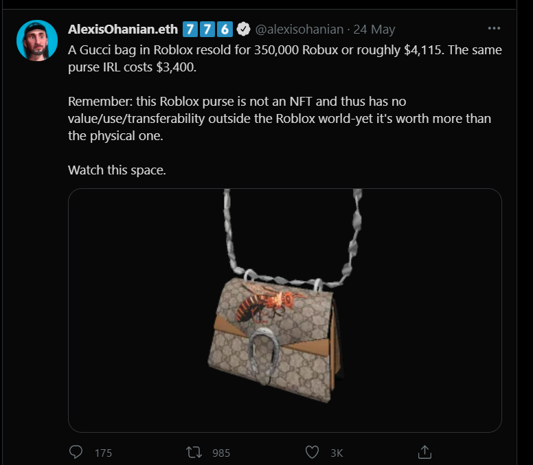 Người sáng lập MXH Reddit đã phải thảng thốt về mức giá khó hiểu của chiếc túi ảo.