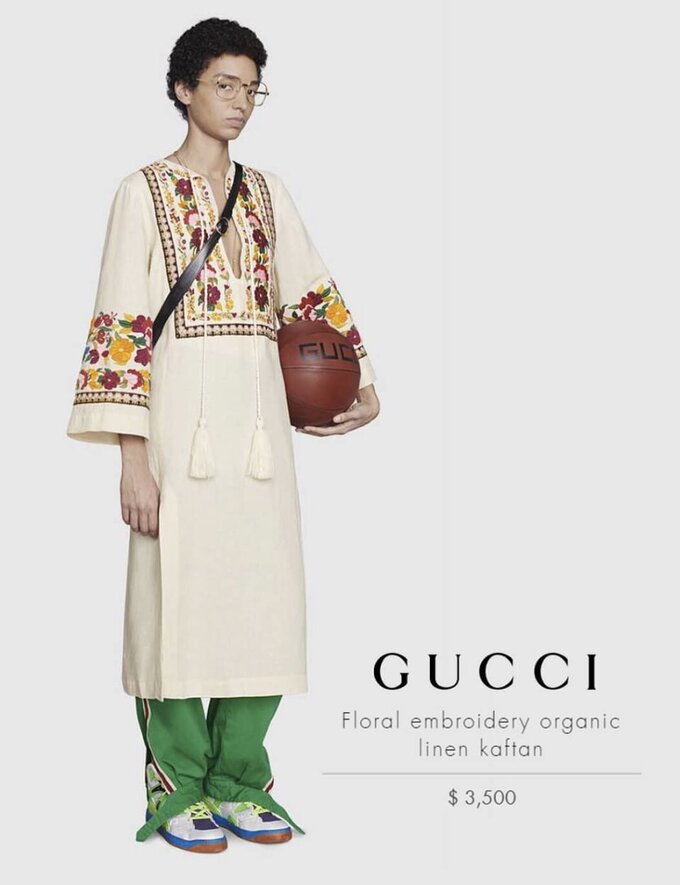 Chiếc váy kaftan bằng linen của Gucci bị nhiều người chỉ trích vì nhìn quá tầm thường so với mức giá 3500 USD của mình. Nhiều cư dân mạng Ấn Độ còn cho rằng, họ có thể tìm thấy chiếc váy tương tự ở những khu chợ địa phương với giá tiền chỉ khoảng 4-7 USD.