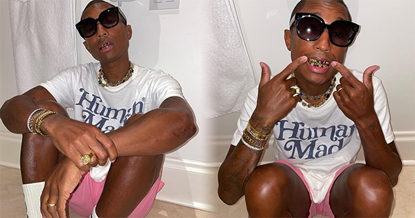 Pharrell Williams đeo trang sức cho răng có giá 100 nghìn USD 