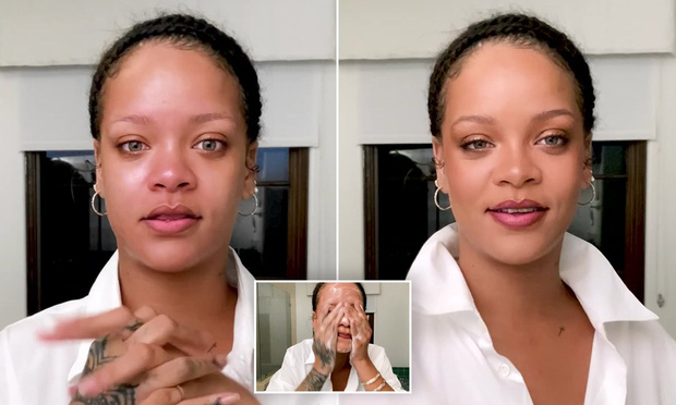 Thiếu lông mày và son môi thì khí chất chị đại của Rihanna cũng biến mất hoàn toàn.