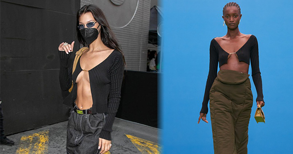Bella Hadid khoe dáng trong thiết kế áo của Jacquemus 
