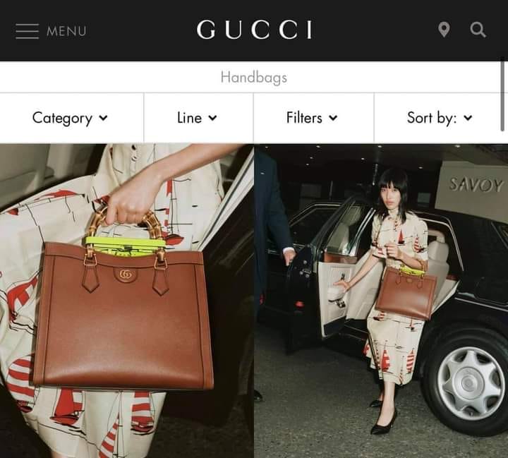 Hình ảnh Phương Oanh trên website Gucci