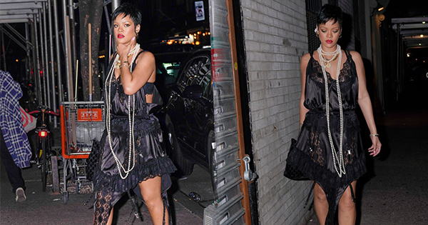 "Bà hoàng kem trộn" Rihanna dạo phố trong chiếc váy ngủ 