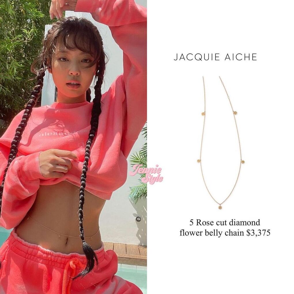 Món phụ kiện của Jennie BLACKPINK đến từ thương hiệu Jacquie Aiche. Mức giá của thiết kế là 3375 USD (khoảng 80 triệu đồng).
