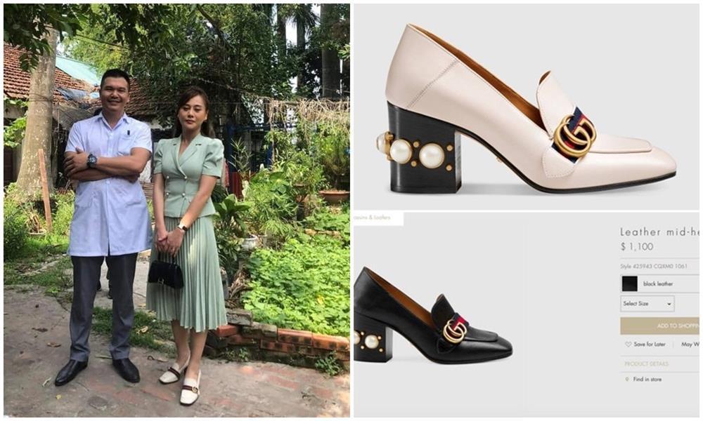 Trong bức ảnh mới chia sẻ, fan đã nhanh chóng soi ra Phương Oanh đang đi đôi giày Leather Mid-Heel Loafer của Gucci. Trên trang web của hãng, giá của nó rơi vào khoảng 25 triệu đồng.