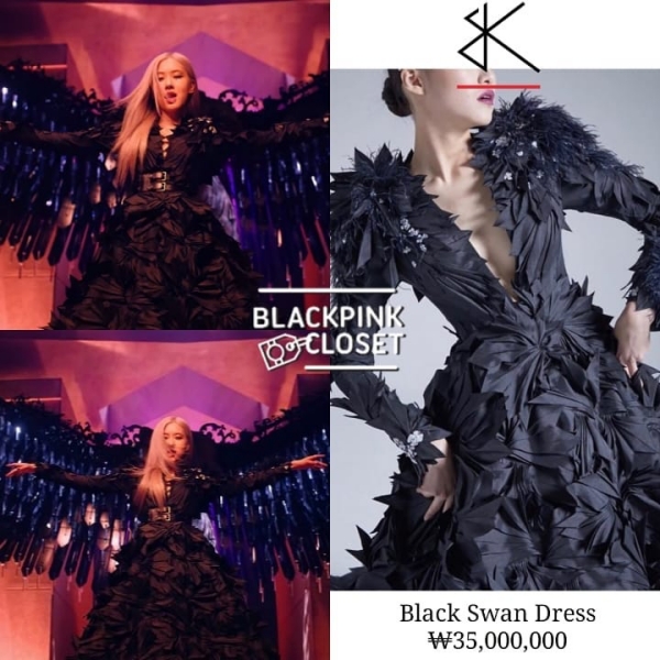 Thiết kế mà Rosé diện mang tên 'Black Swan' đến từ nhà mốt Bridal Kong trị giá tới 850 triệu đồng