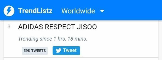Dòng hashtag Adidas Honor Jisoo đang bùng nổ trên MXH Twitter.  Người hâm mộ đang kêu gọi làm rõ hành động 'tẩy chay' chị cả BLACKPINK của Adidas.
