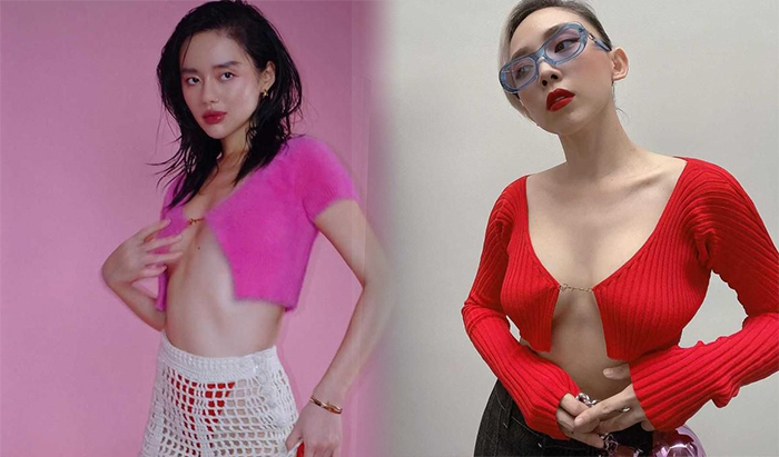 Tóc Tiên và Cô em Trendy Khánh Linh cũng đụng nhau mẫu áo cực hút của Jacquemus