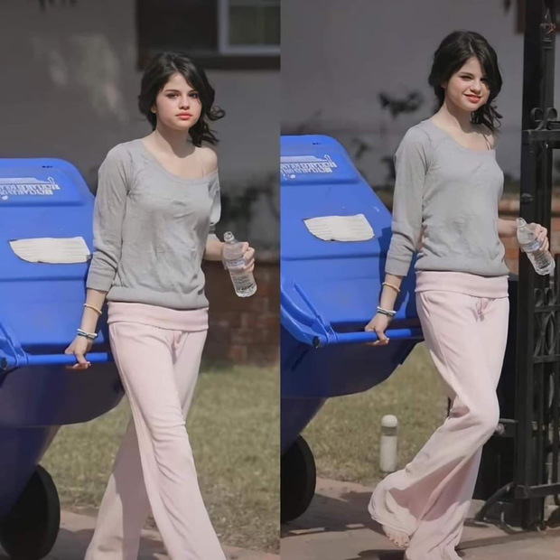 Năm 2008, bức ảnh Selena Gomez đi chân đất, mặc đồ nỉ đi đổ rác đã nhận được sự chú ý từ công chúng. Nhan sắc của cô nàng lúc này vẫn còn nét ngây thơ đáng yêu. Làn da trắng hồng không tì vết của 'công chúa Disney' khiến nhiều người phải ngưỡng mộ.