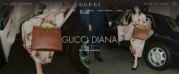 Hình ảnh của Dahan Phương Oanh từng xuất hiện trên trang chủ của Gucci