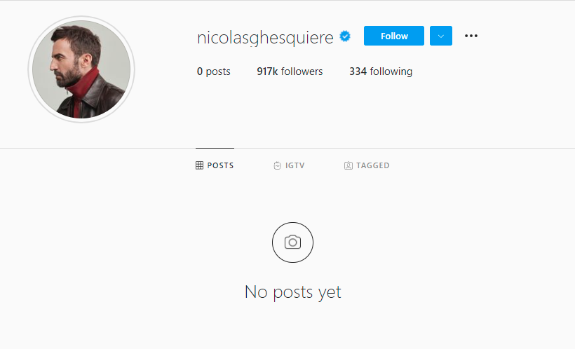 Giám đốc sáng tạo Louis Vuitton Nicolas Ghesquière xóa toàn bộ bài đăng Instagram