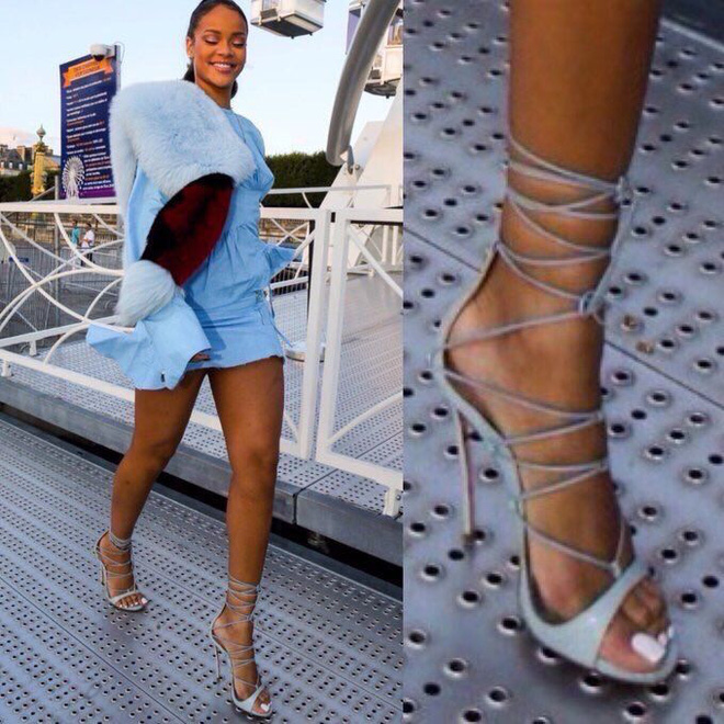 Rihanna có thể bước đi tự tin trên những đôi giày cao gót nhọn hoắt. Cô đi qua hố ga như không!