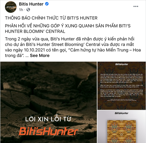 Biti’s Hunter chính thức gửi lời xin lỗi vì sai sót trong BST Bloomin Central