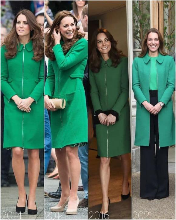 Công nương Kate Middleton có một chiếc áo khoác mặc tới 7 năm. Đây là một điều thù vị vì cô sở hữu một tủ đồ thời trang vô cùng hoành tráng.