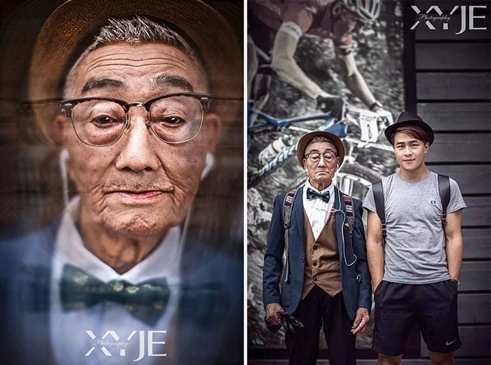 Cháu trai của cụ là một NAG nổi tiếng tại Trung Quốc đã quyết định dành cho ông mình một bộ ảnh kỷ niệm tuổi xế chiều. Thay vì chụp những bối cảnh quen thuộc, anh chàng lại hô biến ông mình trở thành một fashionisto thứ thiệt.