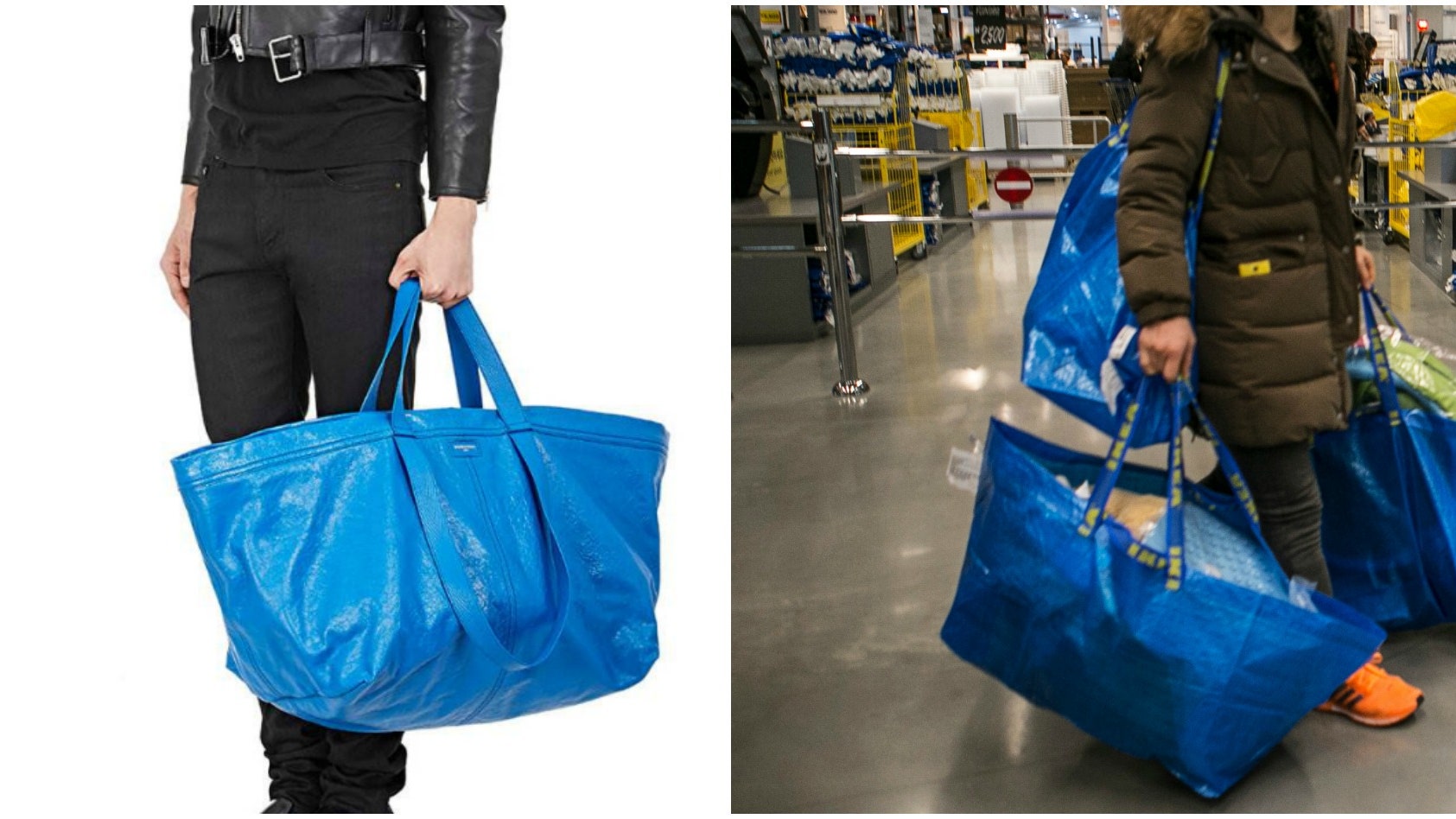 Trước đó vào năm 2017, Balenciaga cũng từng khiến giới mộ điệu bất ngờ khi tung ra một mẫu túi giống hệt mẫu túi mua sắm tại IKEA. Tuy nhiên, chiếc túi này ở IKEA làm bằng nylon và có mức giá chỉ 1 USD.