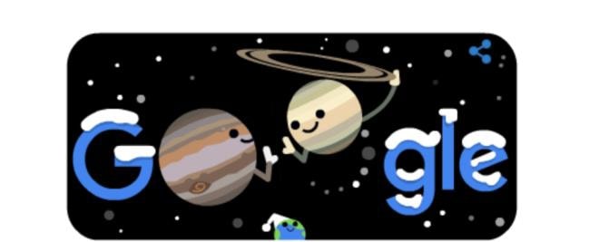 Google Doodle đổi biểu tượng sang hình hành tinh đôi.