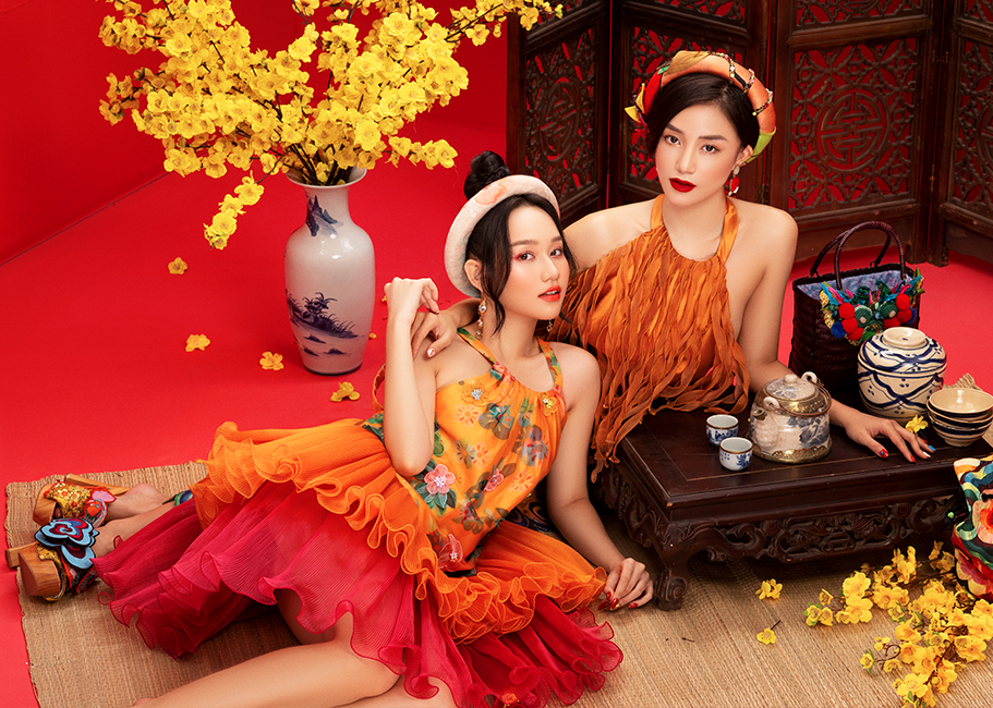 Salim, Trúc Anh diện váy yếm cách tân mừng Tết Tân Sửu