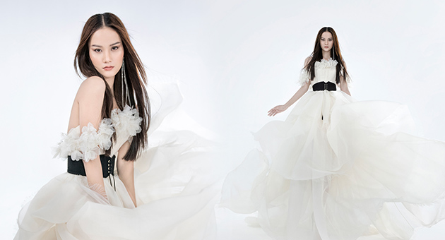 NTK Trần Hùng thể hiện sự gắn bó với "nàng thơ" Hương Ly bằng BST mới