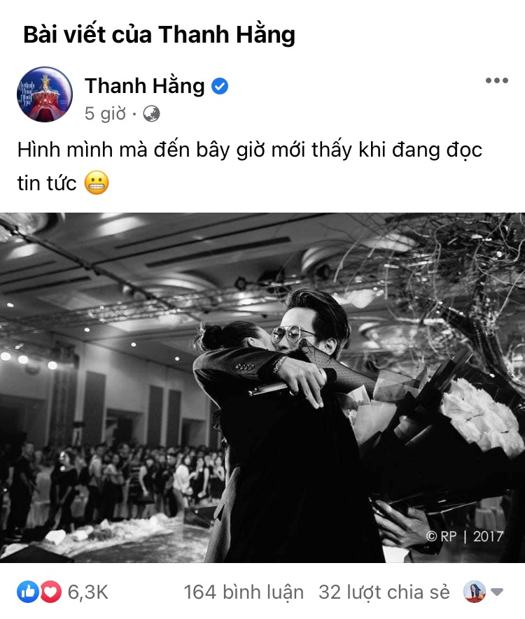 Bức ảnh chính tay Thanh Hằng đăng tải làm xôn xao nhiều diễn đàn trên mạng xã hội