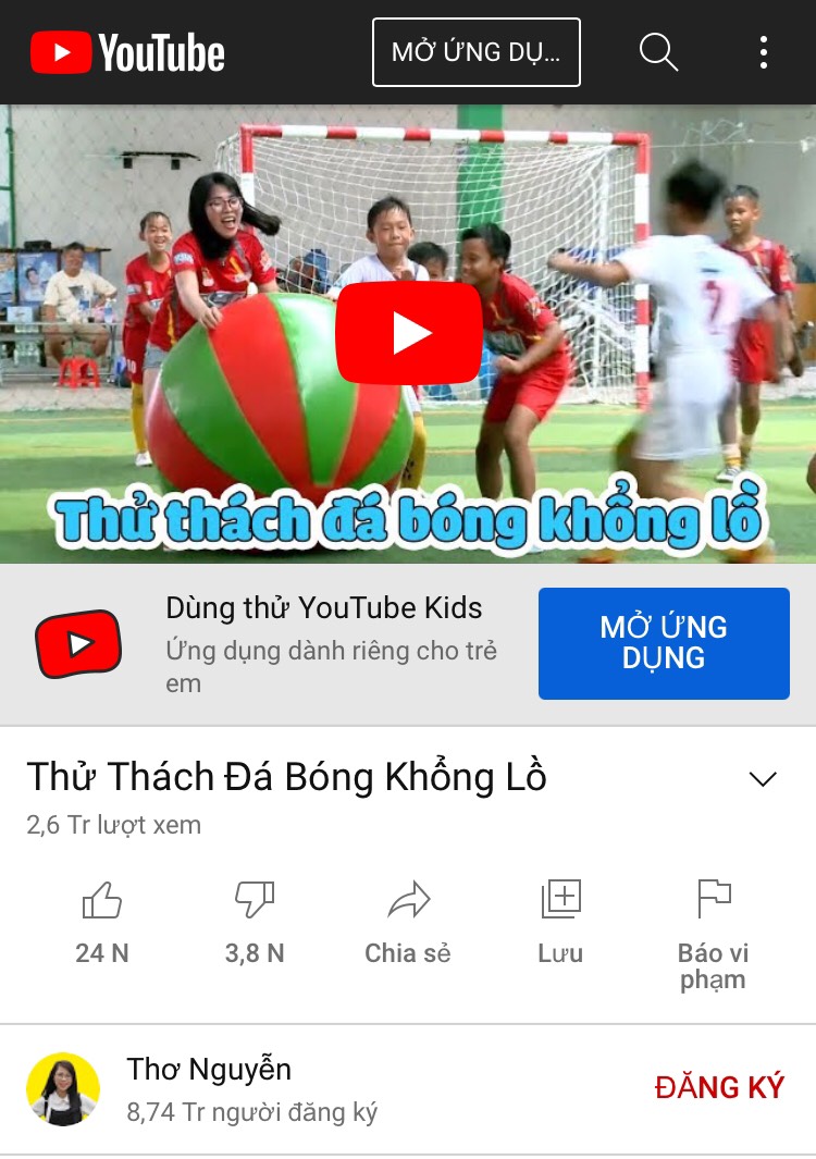 Các clip chỉ còn trên kênh Youtube của Thơ Nguyễn