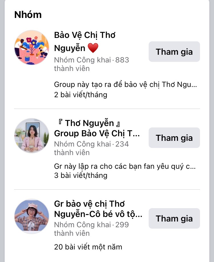 Hàng loạt group bảo vệ Thơ Nguyễn cũng mọc lên như nấm