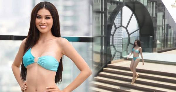 Á hậu Ngọc Thảo suýt ngã vì bước hụt tại Miss Grand International