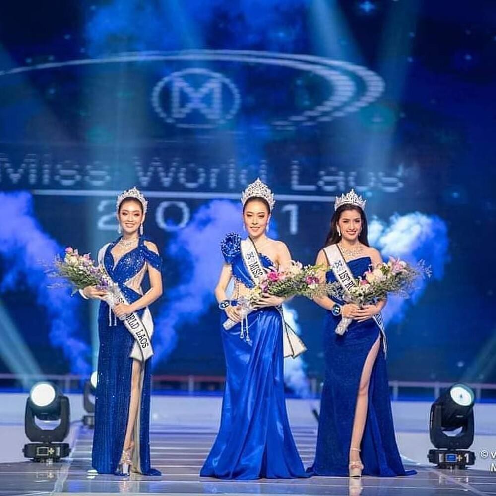 Khoảnh khắc đăng quang của top 3 Hoa hậu Thế giới Lào 2021