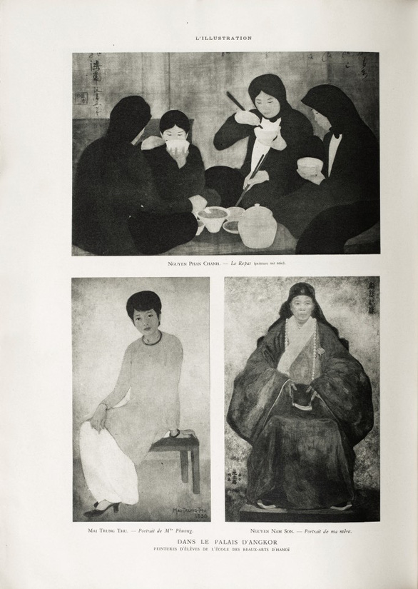 Bức tranh của họa sĩ Mai Trung Thứ, Nguyễn Nam Sơn, Nguyễn Phan Chánh được giới thiệu trong cuốn vựng tập Triển lãm Quốc tế Thuộc địa năm 1932