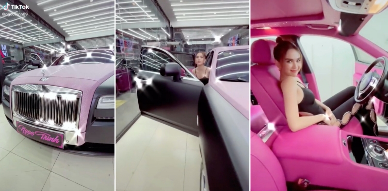 Cận cảnh chiếc siêu xe được thiết kế riêng cho Ngọc Trinh theo phiên bản đen hồng cực chất