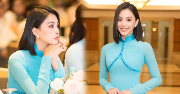 Hoa hậu Tiểu Vy diện áo dài nền nã, đón nhận cương vị mới
