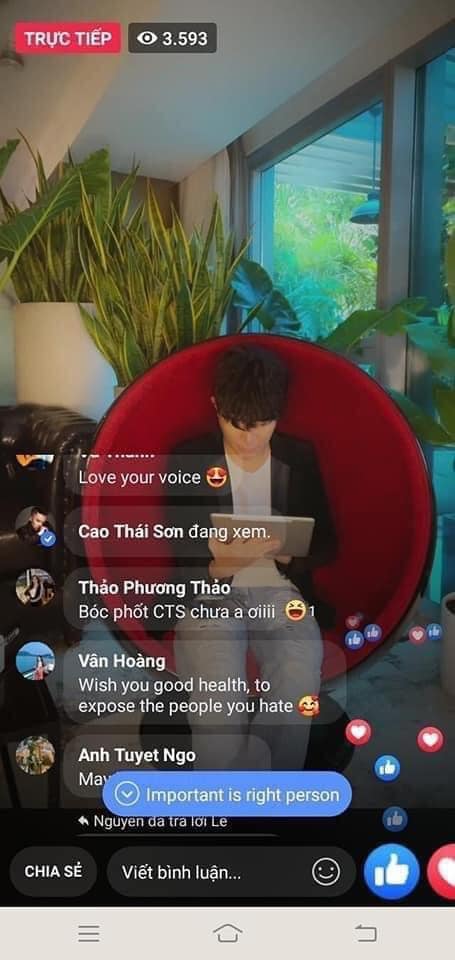 Livestream của Nathan Lee cũng từng được Cao Thái Sơn vào xem