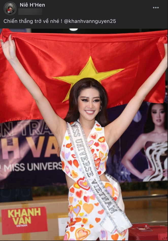 H'Hen Niê là người luôn dõi theo hành trình đến với Miss Universe của Hoa hậu Khánh Vân