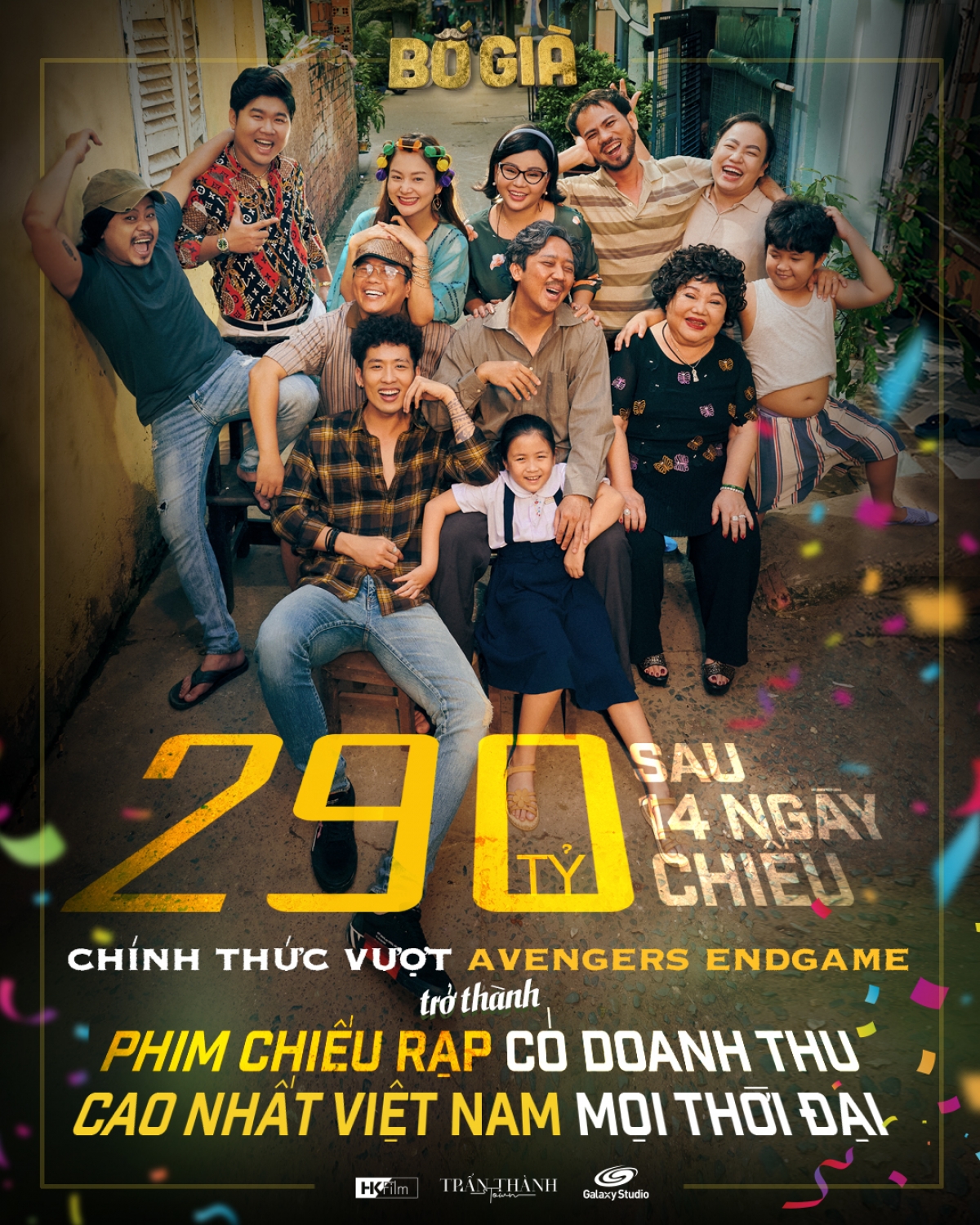 Đánh bại hàng loạt đối thủ nặng ký trước đó, 'Bố già' của Trấn Thành hiện đang giữ 'ngôi vương' về thành tích phim chiếu rạp có doanh thu cao nhất Việt Nam mọi thời đại